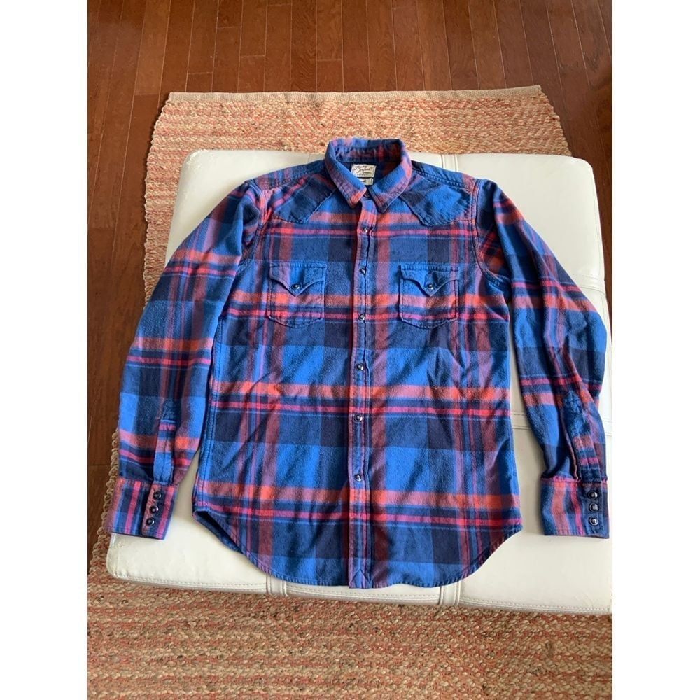 Lucky Brand Flannel Snap Front Shirt size Small‎